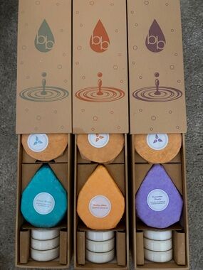Bath & Body Trio Set — Teal, Orange, Purple